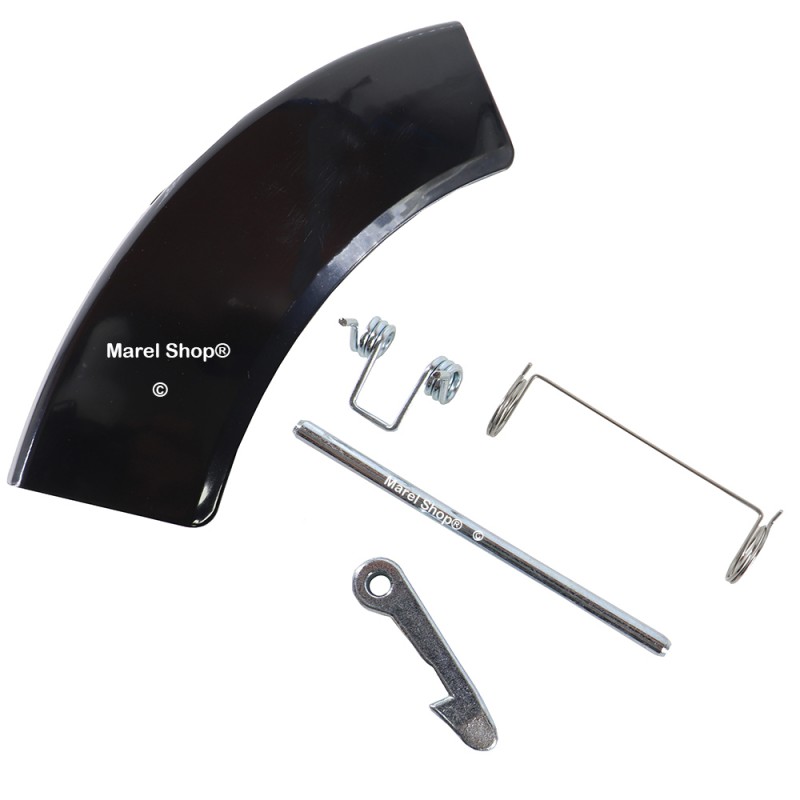 Maniglia Maniglietta Nera Completa con Molle Gancio Perno per Lavatrice Electrolux Zanussi Rex 4055271565