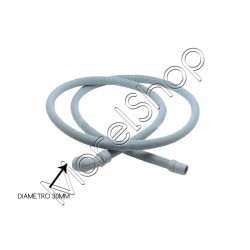 Tubo Scarico Con Pipa Diametro 30mm Lunghezza 1.9 Mt. Lavatrici Lavastoviglie