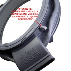 Guarnizione Soffietto Oblò con Foro Tubetto Aperto per Lavatrice Samsung DC64-03235A