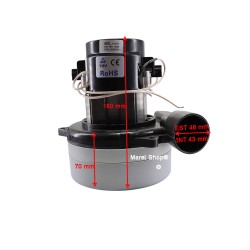 Motore 1200W Aspirapolvere Liquidi con Bocchettone Laterale 50 Lt Altezza Totale 180 mm VAC025UN